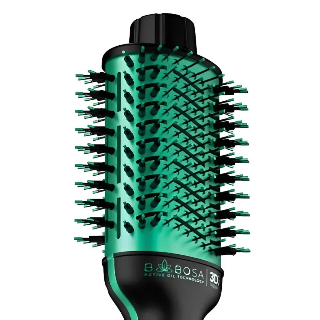 Escova Secadora GA.MA Italy Babosa Brush 3D, 1200/1300W, Preta/Verde, Bivolt