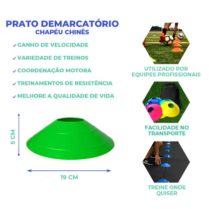 Kit Funcional de Agilidade com 5 Chapéus, 5 Cones e Escada