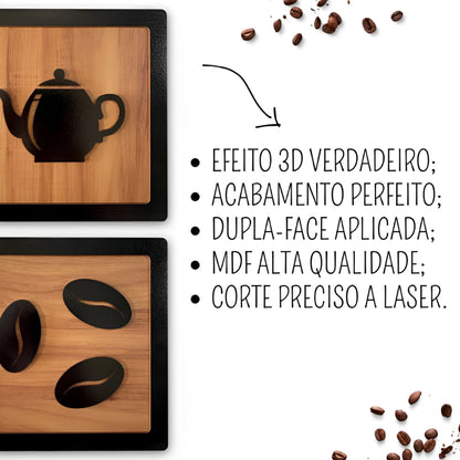 Kit 4 Quadros Cantinho do Café