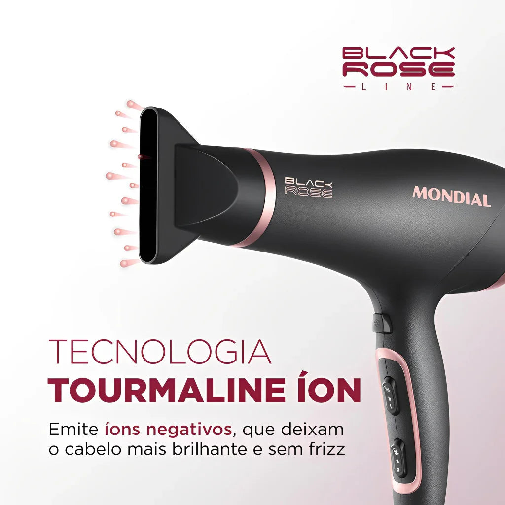 Secador de Cabelo Mondial Black Rose SC-37 220V