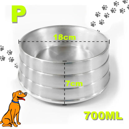 Comedouro Pesado Polido de Alumínio para Cães