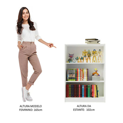 Estante Livreiro com 3 Nichos