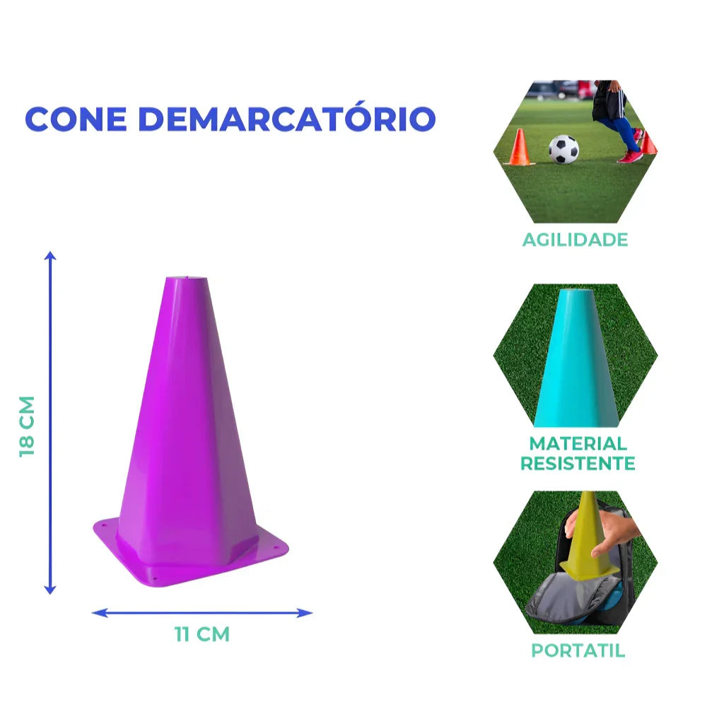 Kit Funcional de Agilidade com 5 Chapéus, 5 Cones e Escada