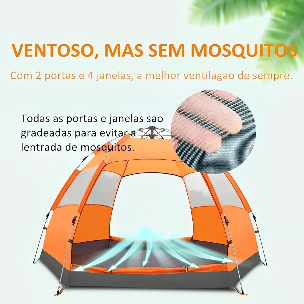 Barraca de Camping para 5-8 Pessoas, Grande e Arejada, 270 x 270 x 150cm