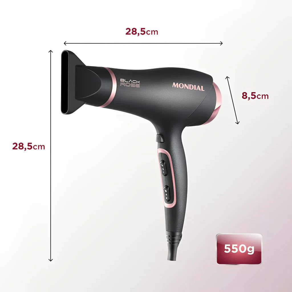 Secador de Cabelo Mondial Black Rose SC-37 220V
