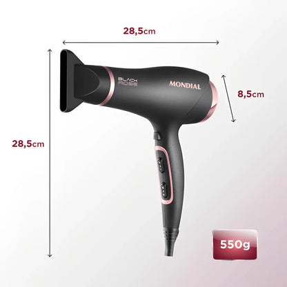 Secador de Cabelo Mondial Black Rose SC-37 220V