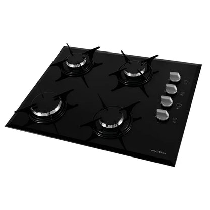 Cooktop Britânia BCT4P, 4 Bocas, Vidro Bisotê 220V
