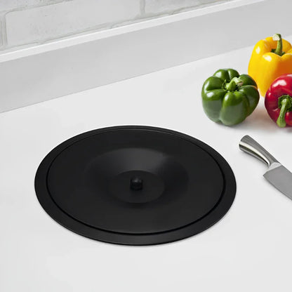 Lixeira Embutida para Pia de Cozinha, Granito 5L Alumínio Preto Fosco