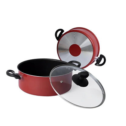 Panela Antiaderente 24cm Caçarola Avulsa Teflon com Tampa de Vidro