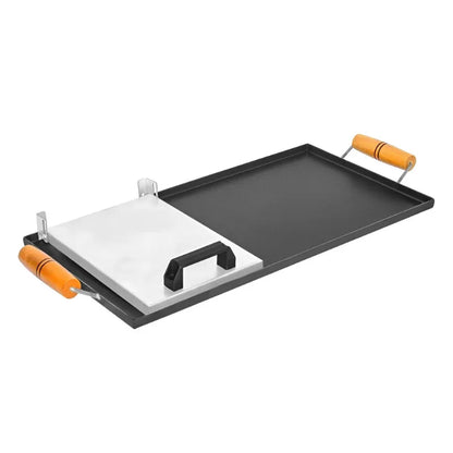 Chapa de Hambúrguer para Fogão com Cabo de Madeira + Prensa