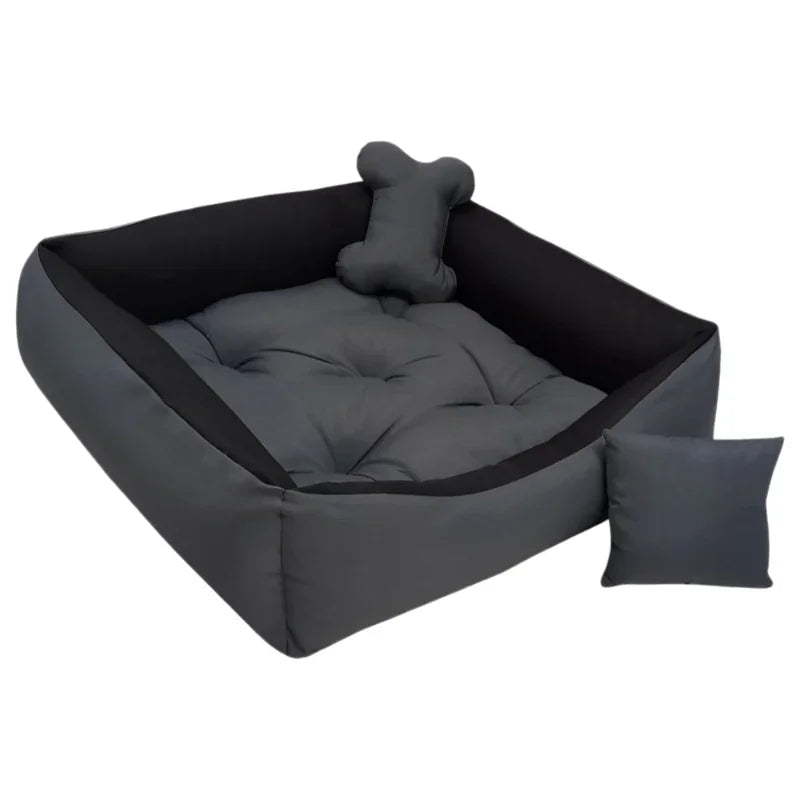 Cama Pet para Cachorro de Porte Médio 80x60cm com Tapete e Brinquedo