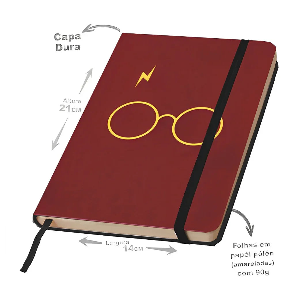 Caderno de Anotações Harry Potter Capa Dura 21x14cm