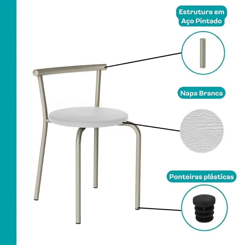 Conjunto Sala de Jantar Palermo com Mesa e 4 Cadeiras Carraro