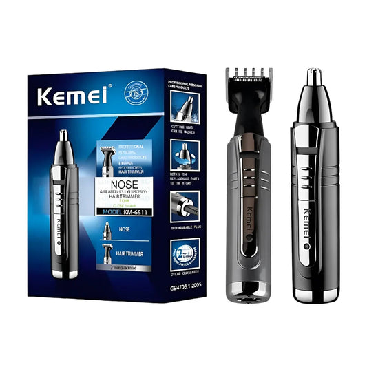 Máquina de Acabamento para Barba, Cabelo e Remoção de Pelos do Nariz e Orelha 2 em 1