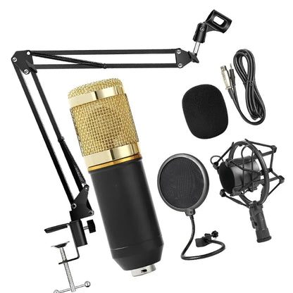 Microfone Profissional Bm800 com Pop Filter e Braço Articulado