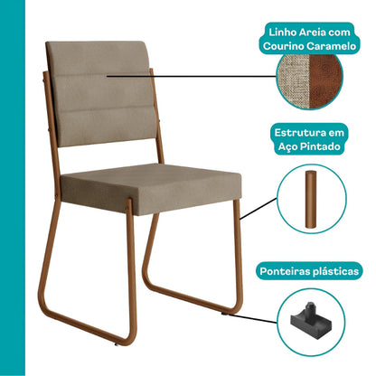 Conjunto Sala de Jantar 4 Cadeiras San Francisco Carraro