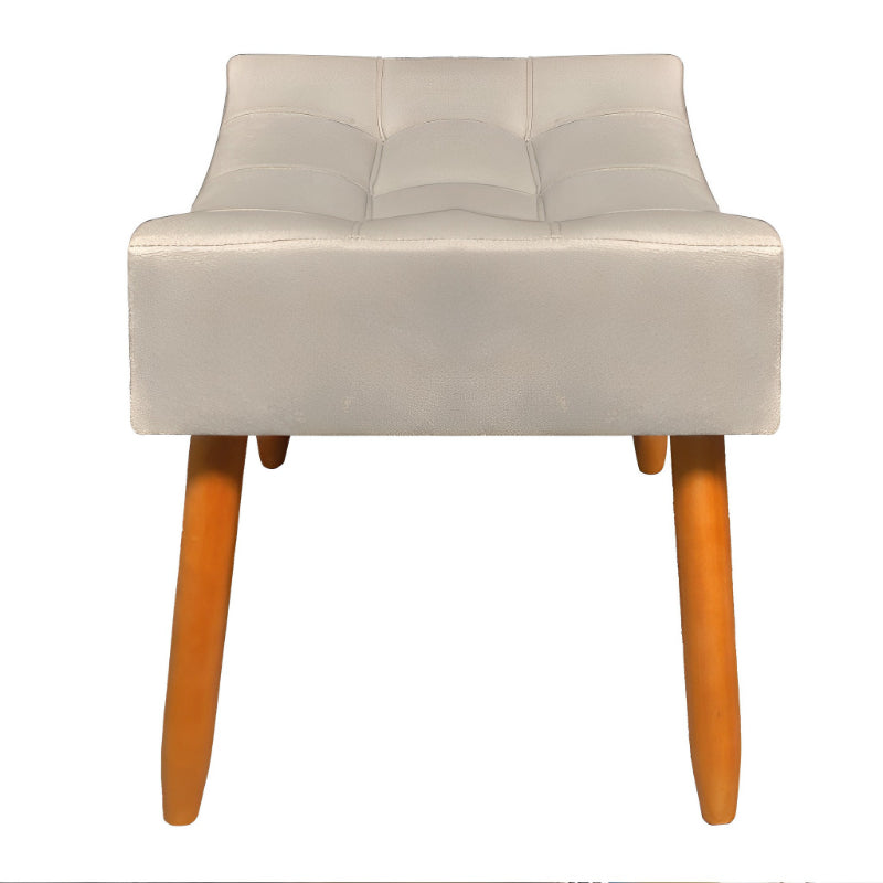 Puff Requinte Retangular com Pés Palito e Acabamento em Suede