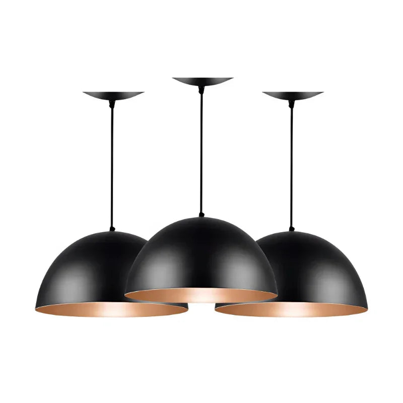 3 Luminárias Pendentes Meia Lua