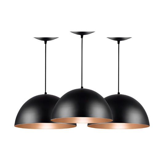 3 Luminárias Pendentes Meia Lua