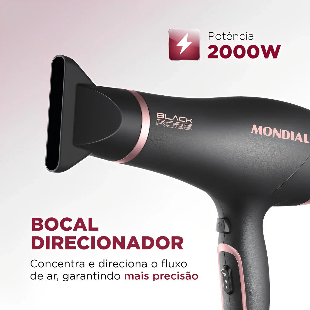 Secador de Cabelo Mondial Black Rose SC-37 220V