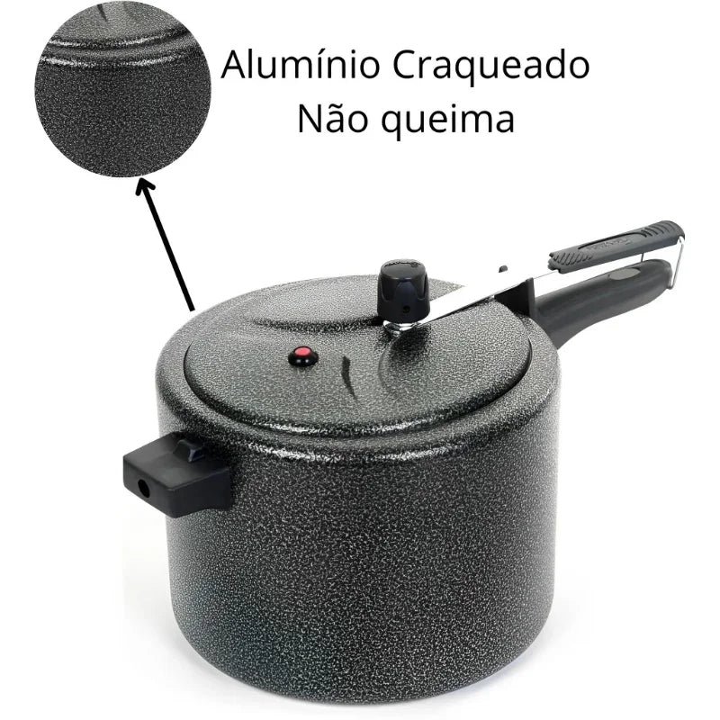 Panela de Pressão 4,5L Preto Craqueado ASJ