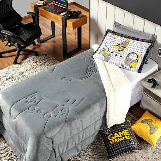Coberdrom Game Streamer Dupla Face Sherpa e Mantinha 2,40x1,80m