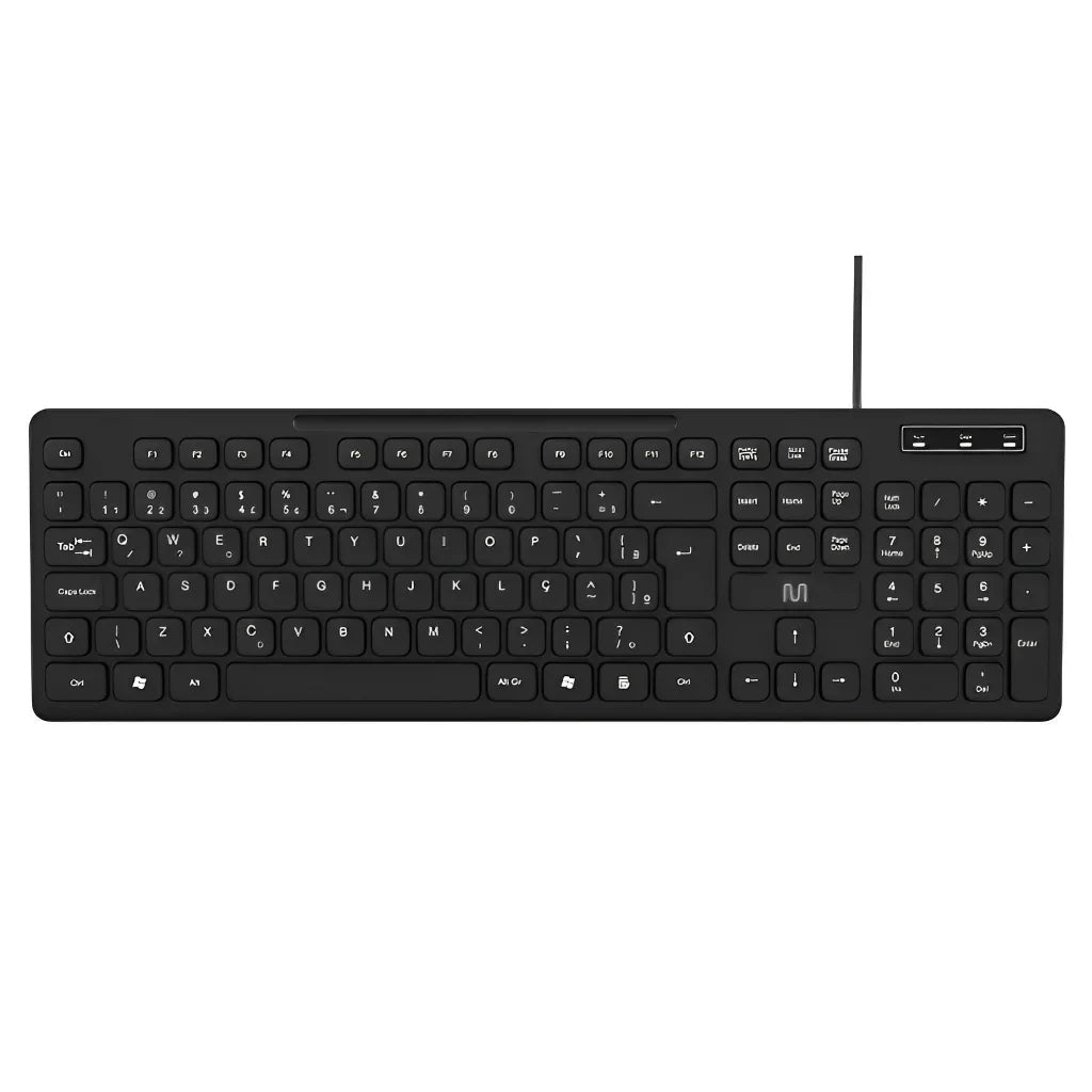 Teclado com Fio Multilaser TC144, 3 Níveis Ajustáveis e Teclas Silenciosas