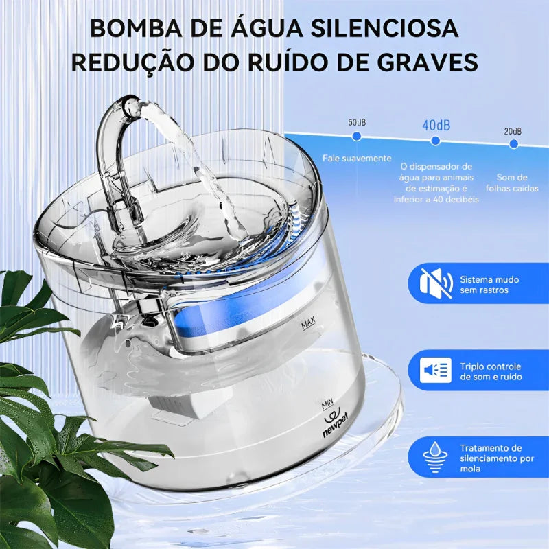 Fonte de Água Automática Newpet 2L com Filtro Silencioso