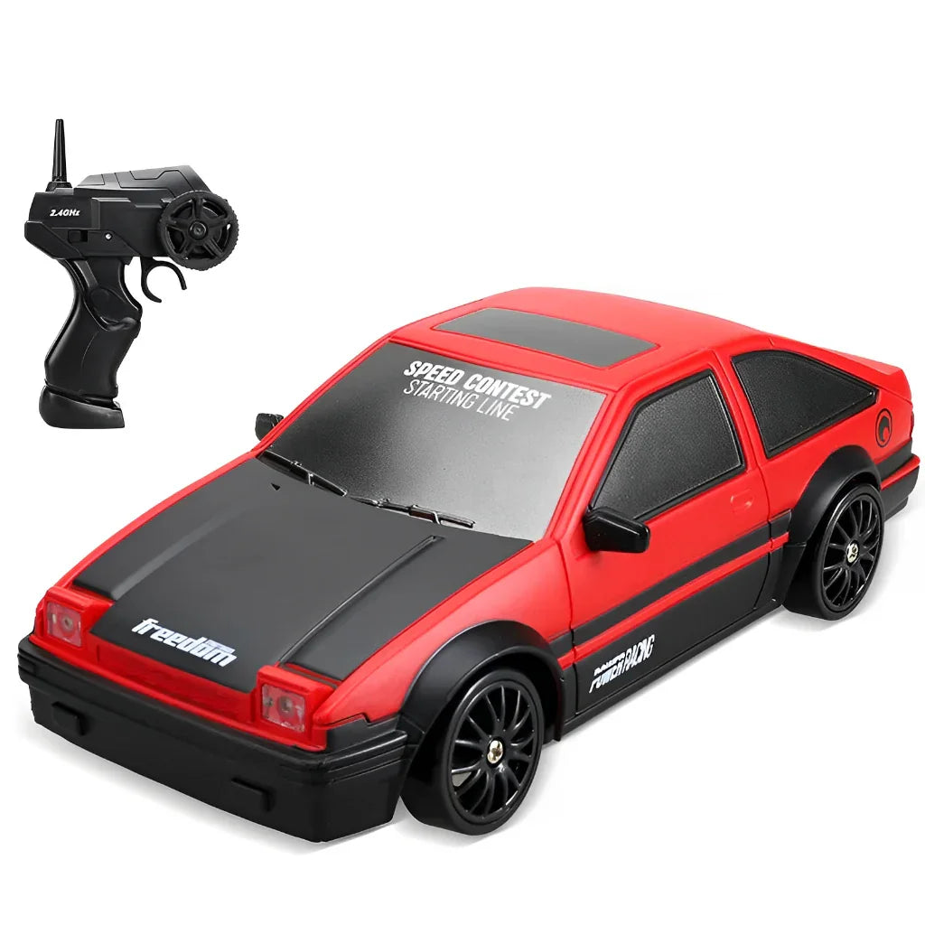 Carro de Corrida de Controle Remoto Mini AE86, 15 km/h, 2.4GHz, 30 Minutos de Duração