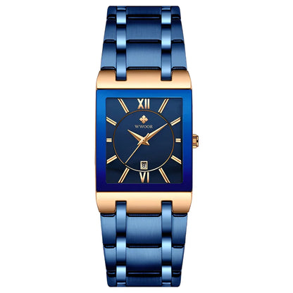 Relógio de Quartzo WWOOR 8858, Aço Inoxidável, À Prova D'água