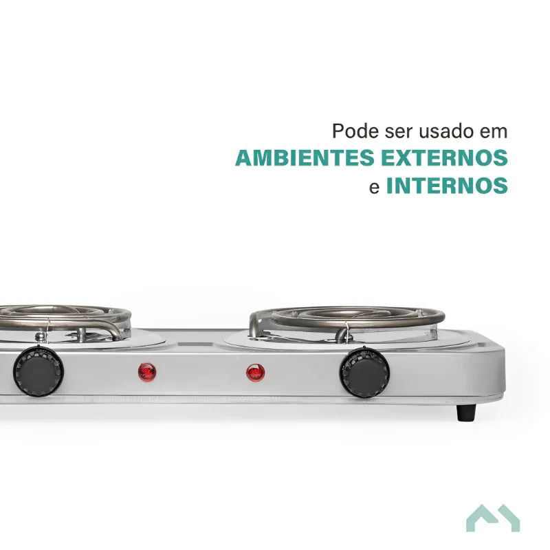 Fogão Portátil de Indução 2 Bocas para Camping e Viagem 220V