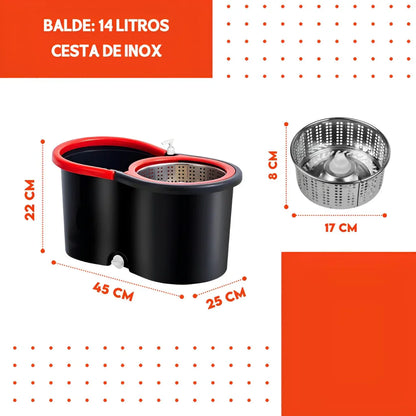 Conjunto de Limpeza Mop Giratório