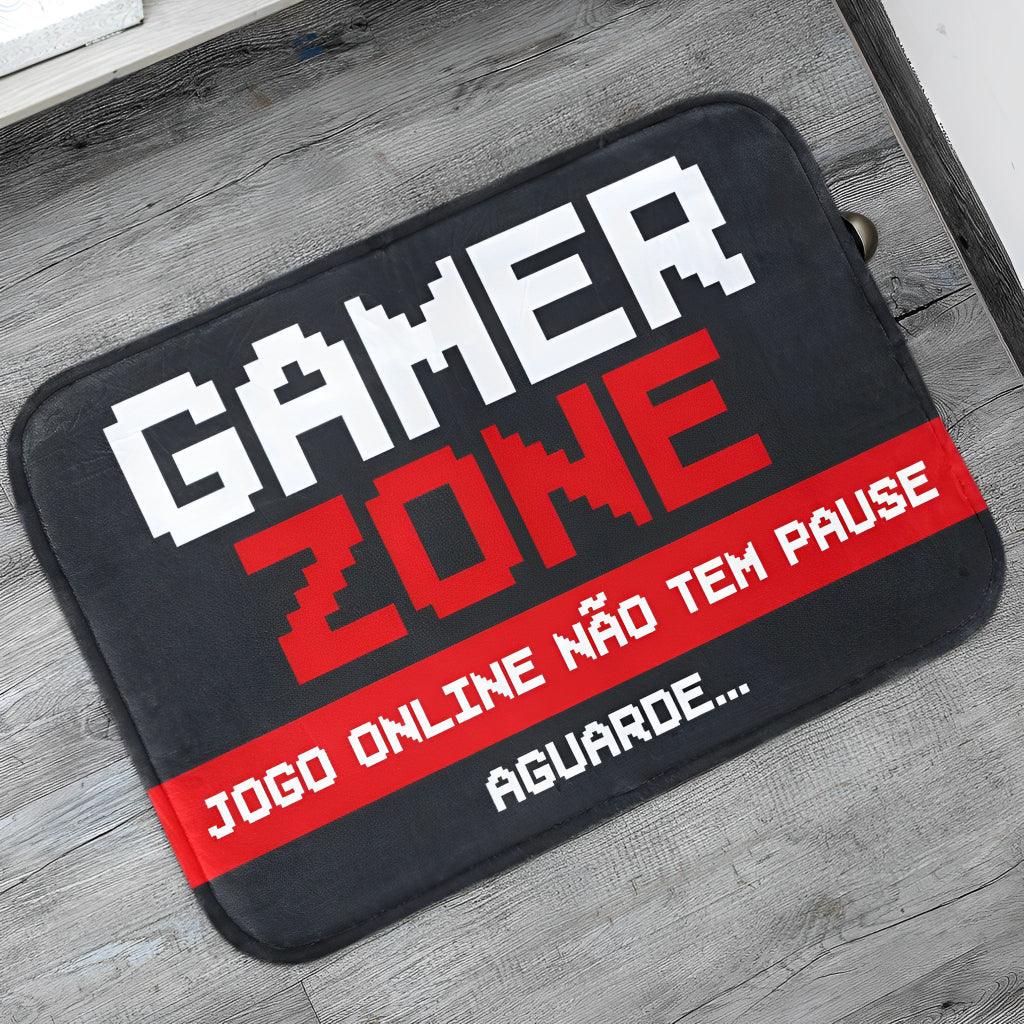 Tapete de Porta Gamer Zone para Entrada, Quarto e Sala 55x35cm