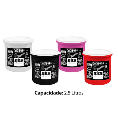 Kit 5 Potes de Plástico para Cozinha