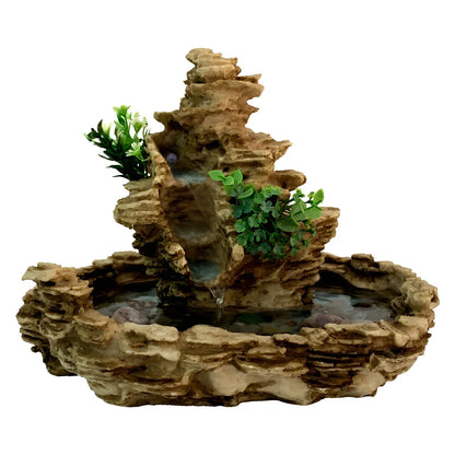 Fonte de Água Cascata em Resina Decorativa com Bomba