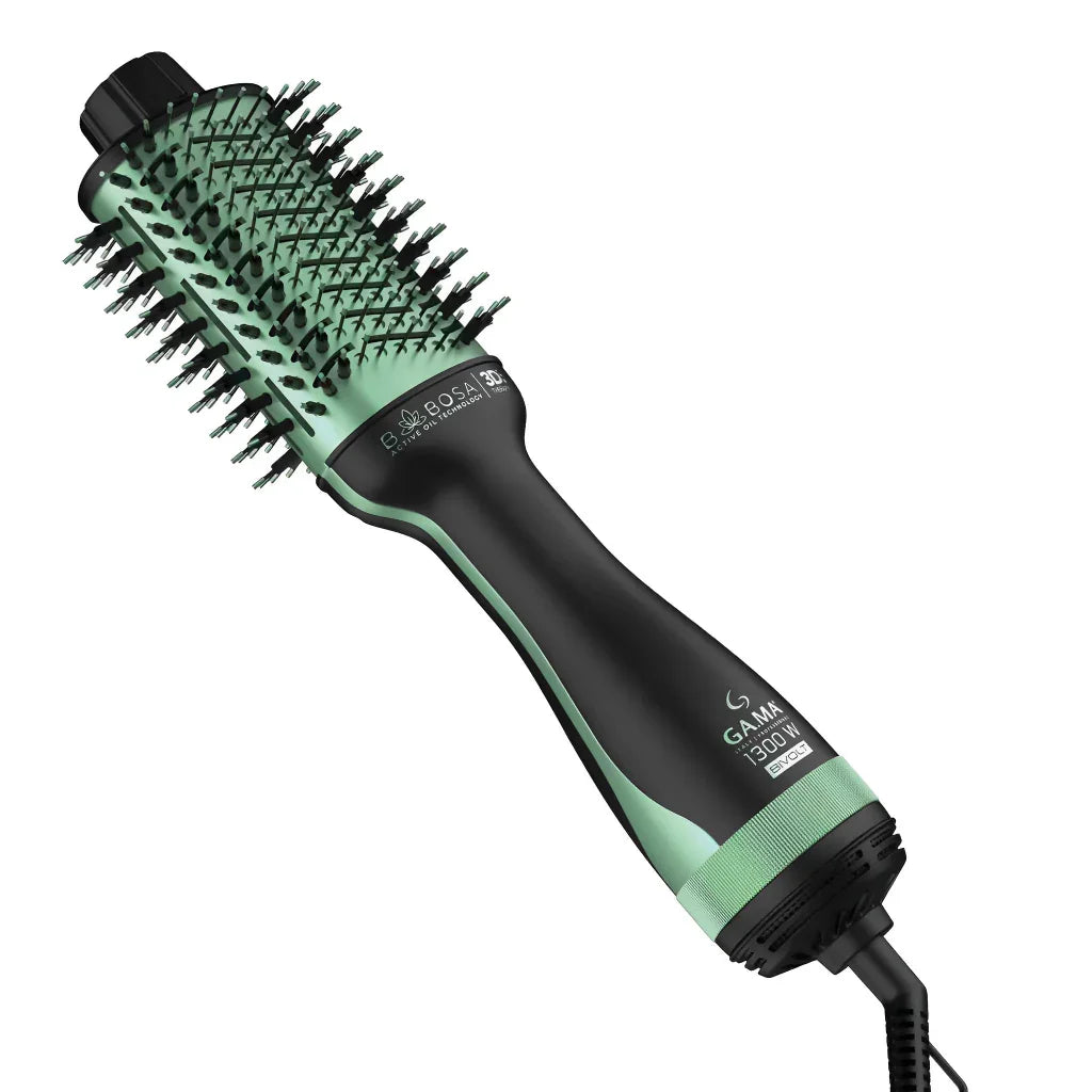 Escova Secadora GA.MA Italy Babosa Brush 3D, 1200/1300W, Preta/Verde, Bivolt