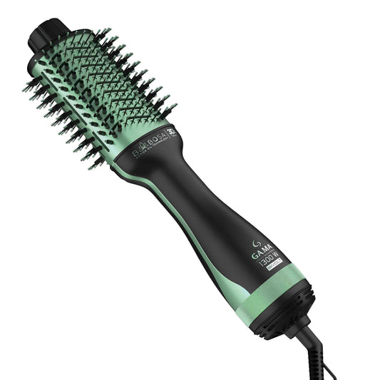 Escova Secadora GA.MA Italy Babosa Brush 3D, 1200/1300W, Preta/Verde, Bivolt