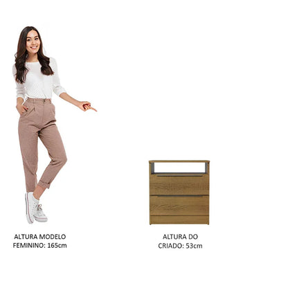 Mesa de Cabeceira com 2 Gavetas