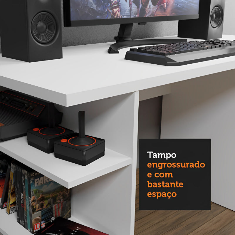 Escrivaninha Branca para Computador Gamer