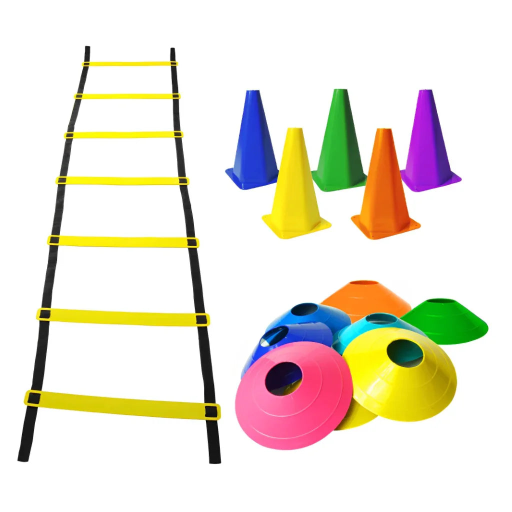 Kit Funcional de Agilidade com 5 Chapéus, 5 Cones e Escada