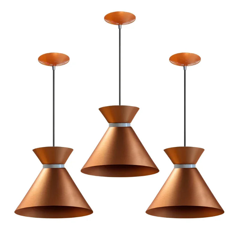 3 Luminária Pendentes 100% Alumínio em Várias Cores