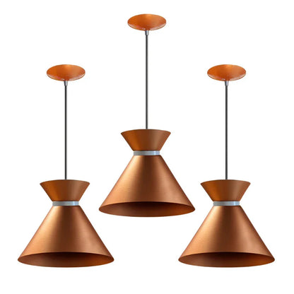 3 Luminária Pendentes 100% Alumínio em Várias Cores