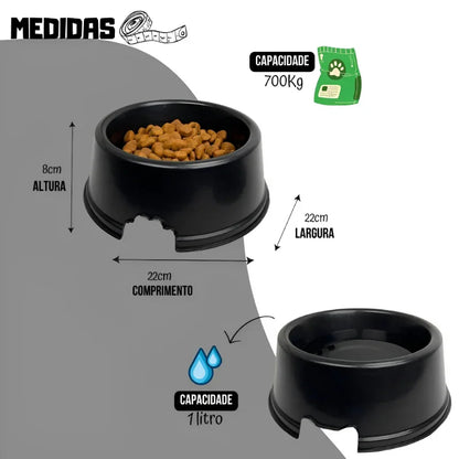 Kit Comedouro e Bebedouro Grande para Cachorro 1 Litro