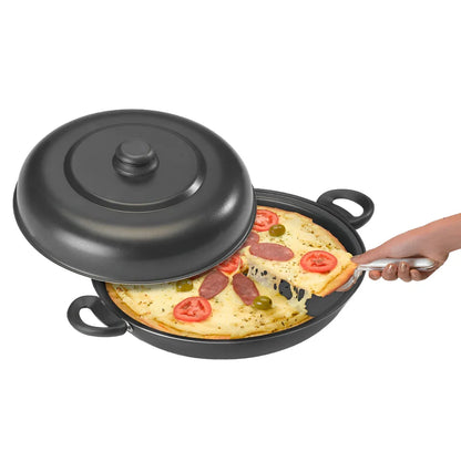 Churrasqueira de Fogão Antiaderente 2 em 1 para Pizza e Grill